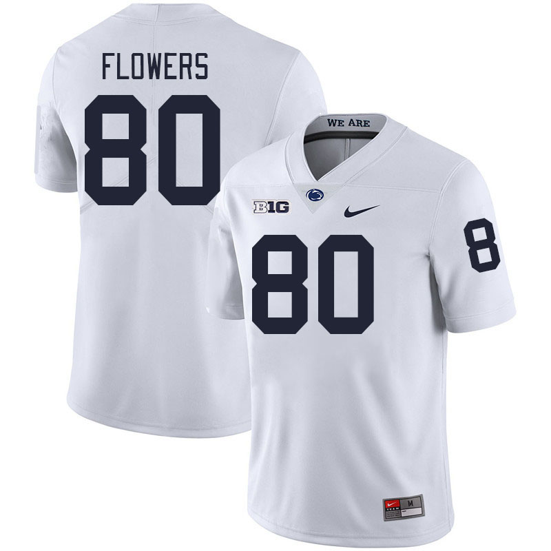Men #80 Mehki Flowers Penn State Nittany Lions College Football Jerseys Stitched-White
